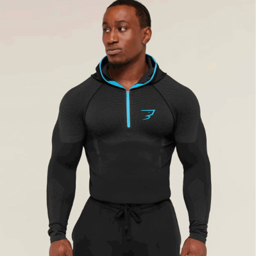 Outdoor Sport Hoodie - Kaos Hoodie Kompresi Pria Cepat Kering