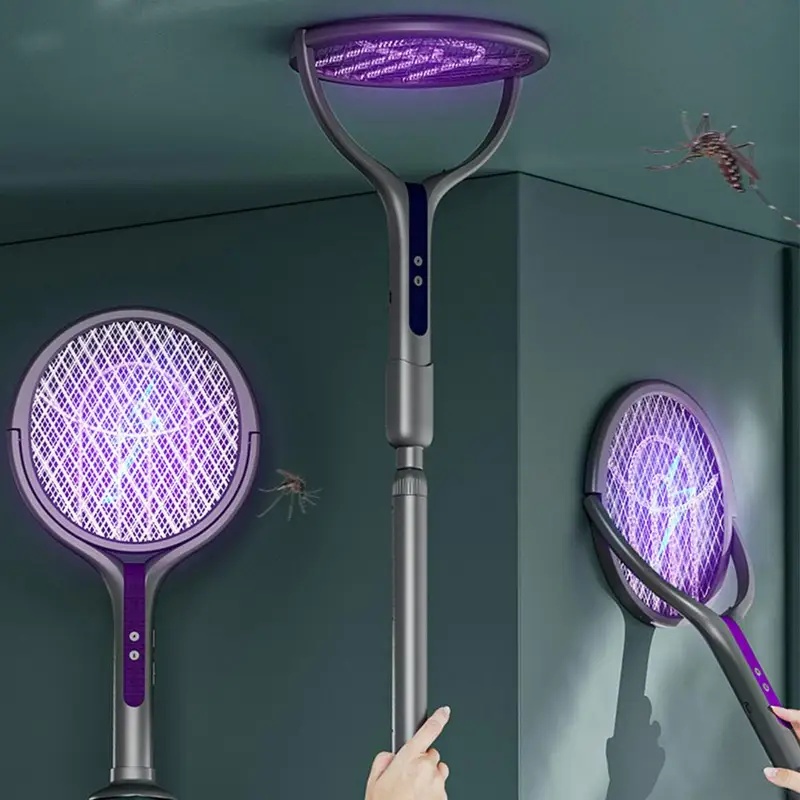 Head Racket Boom - Raket Pembasmi Serangga Putar Otomatis, Pengusir