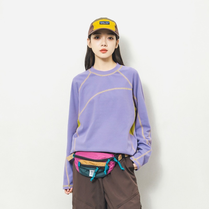 Outdoor Sports - Kaos Lengan Panjang Unisex Warna Kontras