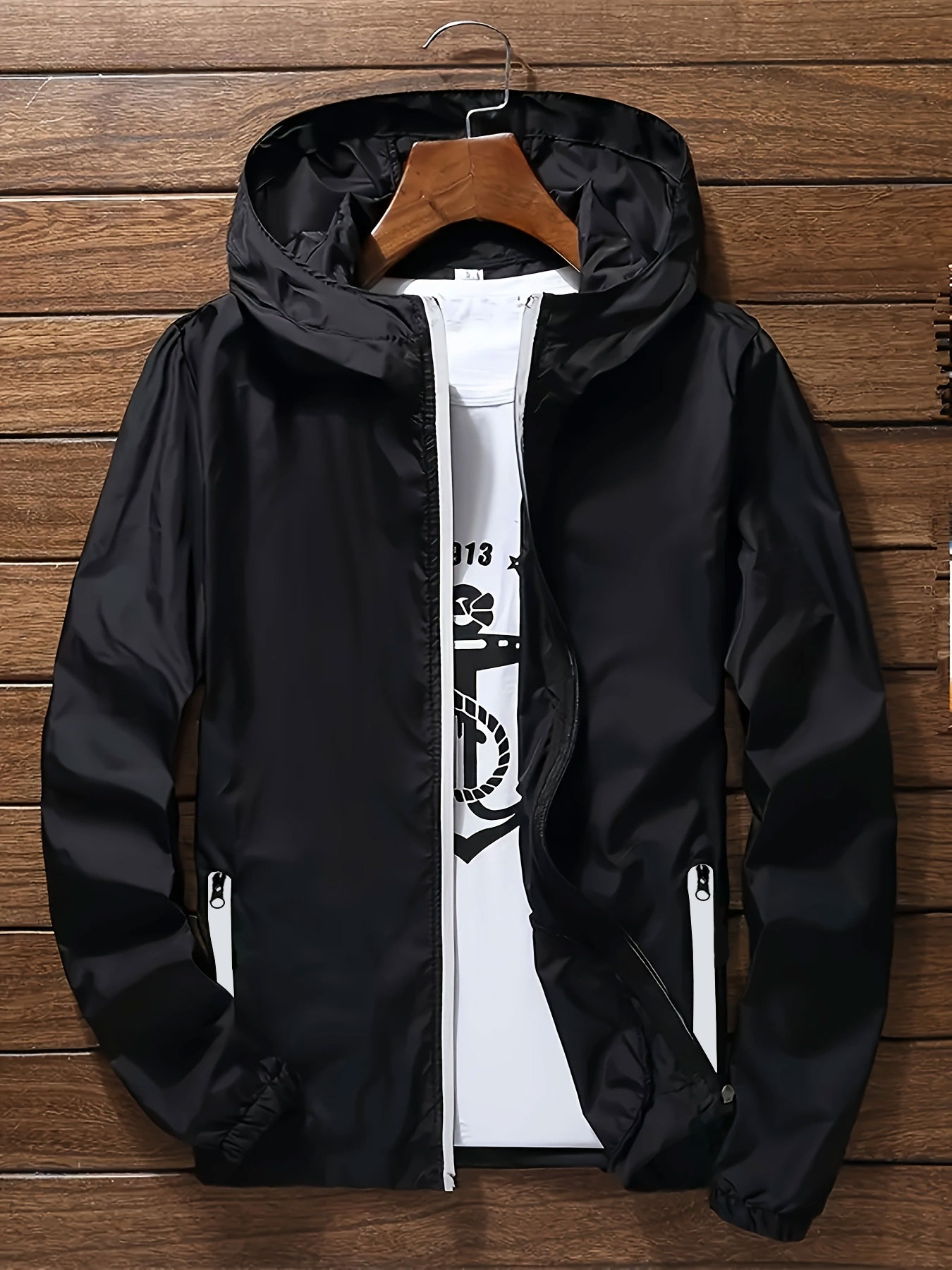 Outdoor Sport Windbreaker - Jaket Windbreaker Pria Premium Ringan Berkerudung,