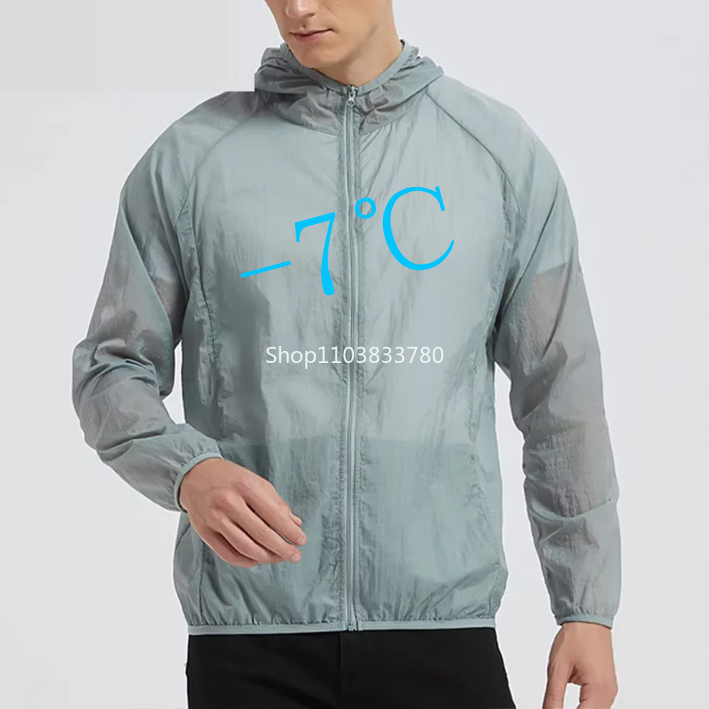 Outdoor Sport Windbreaker - Jaket Pelindung Matahari Berkerudung Pria, Ringan,