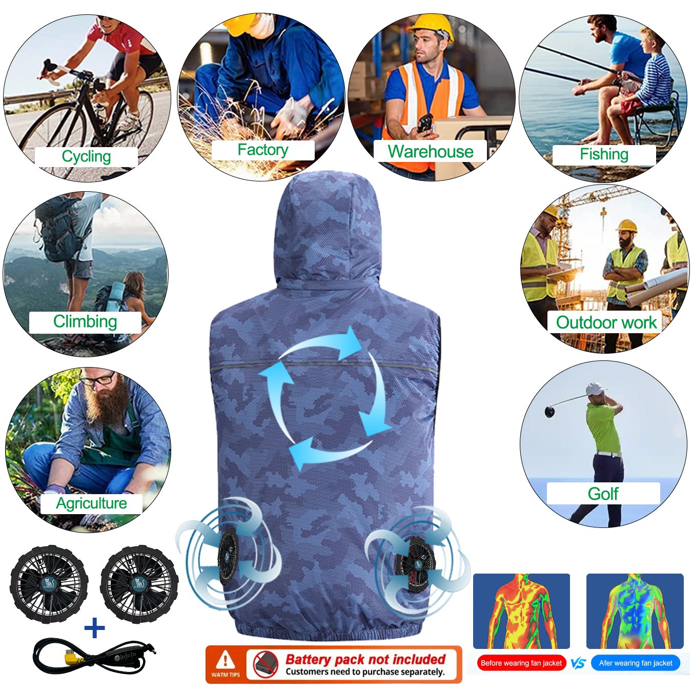 Kipas Angin Pendingin Udara 12 - Outdoor Sport Jacket Brand ulasan dan harga